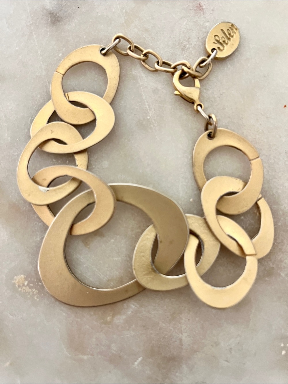 Selen Gold -Tone Linked Circle Bracelet